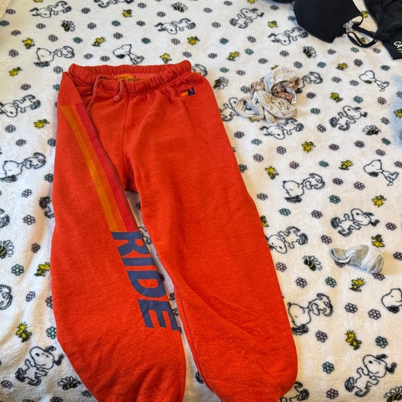 Aviator Nation  Bright Orange Sweatpants - Picture 1 of 4
